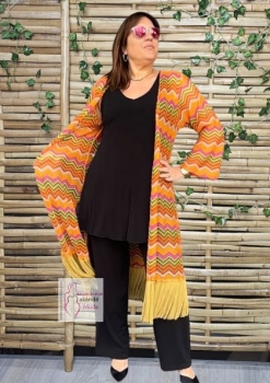 I - 8416 Kimono crochet Tmesis  ( Naranja ).