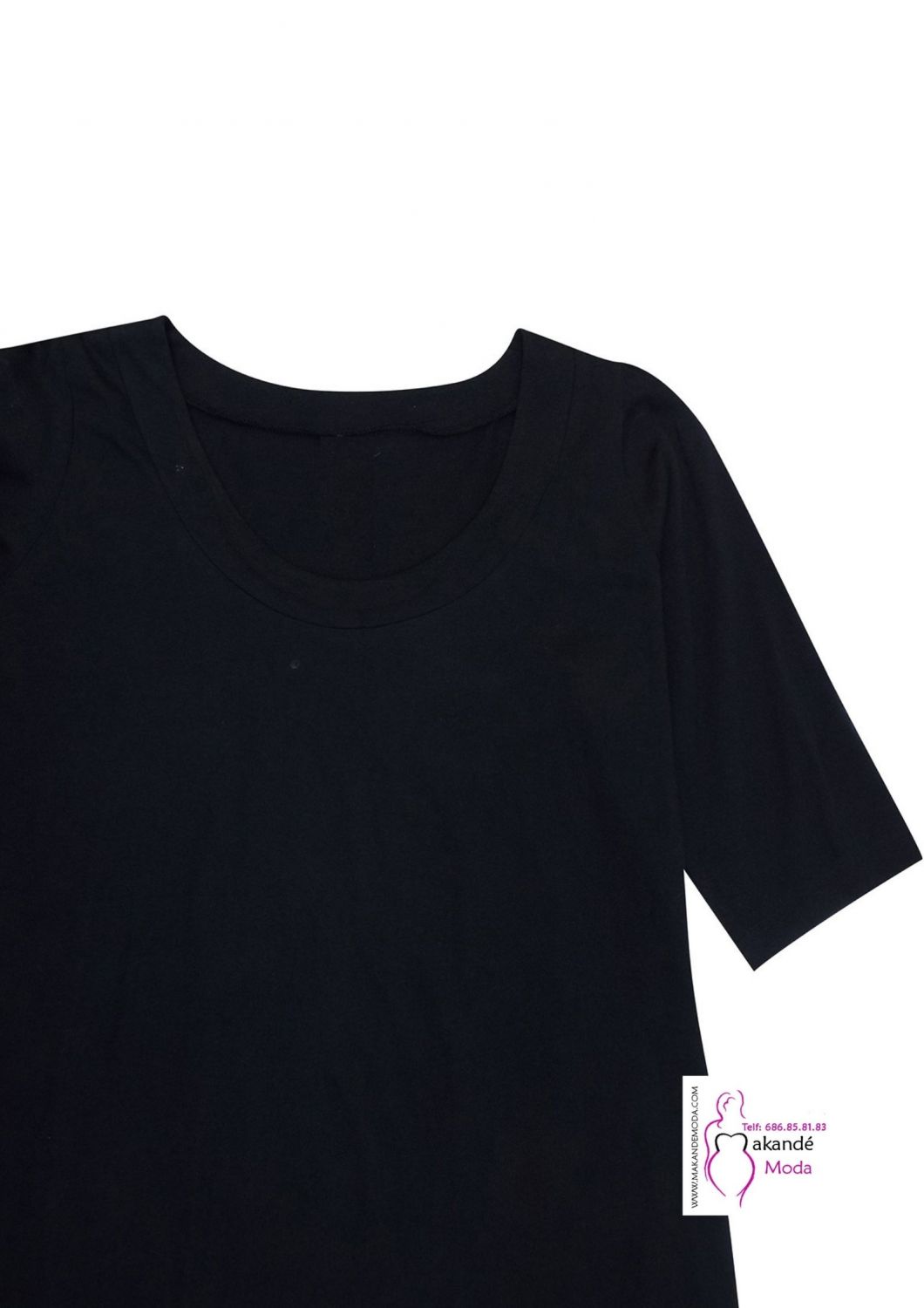 M - 3031n Camiseta lisa algodón Negra
