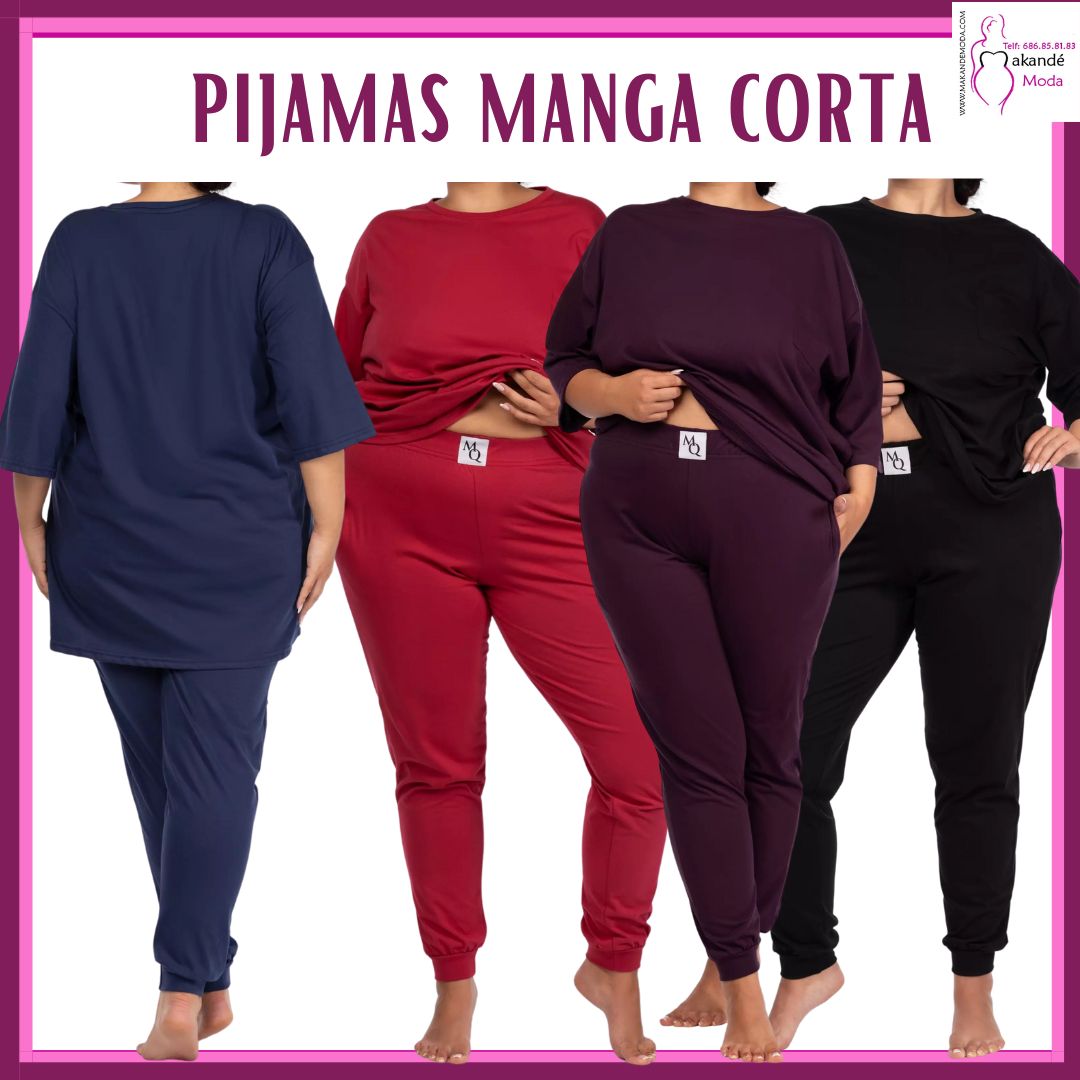 M - 020097 Pijama Pantalón Largo , manga Corta  Algodón 2 piezas  